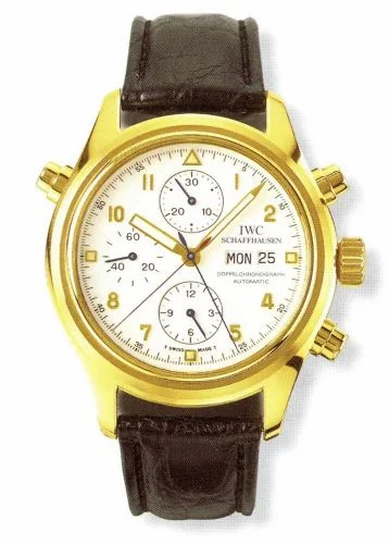 IWC Pilot's Watch Doppelchronograph Yellow Gold / White / Spanish IW3713-27 (IW371327)